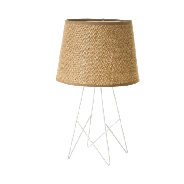 Lampada da tavolo bianca naturale con paralume in tessuto (altezza 38,5 cm) - Casa Selección