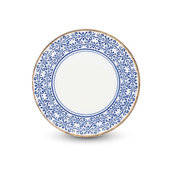 Piatto da dolce bianco/blu in porcellana ø 16 cm Azul – BonBistro