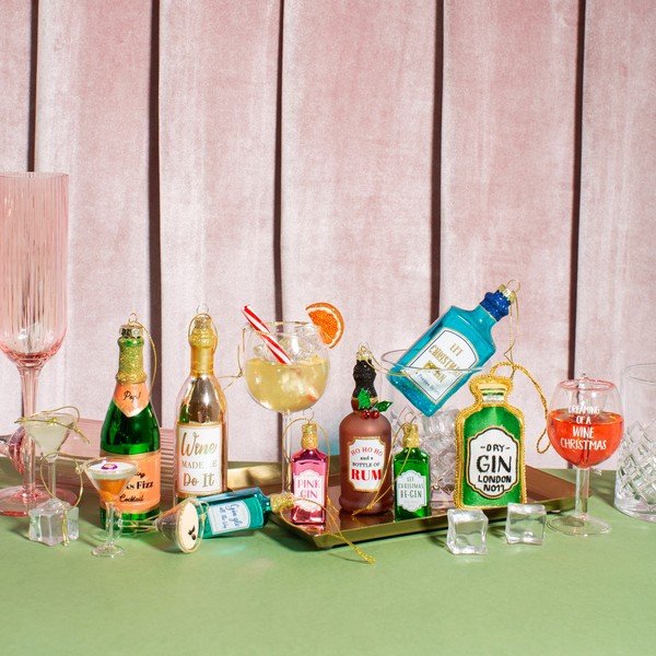 Decorazioni per albero di natale in set in vetro 3 pz 15,5 cm Martini Cocktail – Sass & Belle-image-4