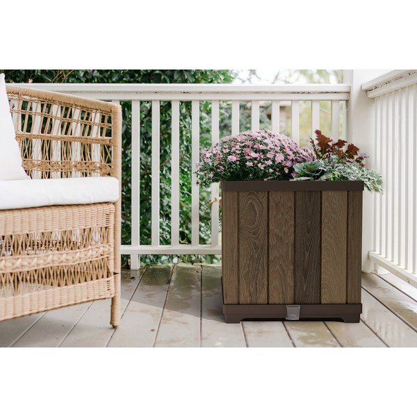 Vaso per fiori in plastica con sistema di auto-irrigazione Deco Square – Keter-image-3