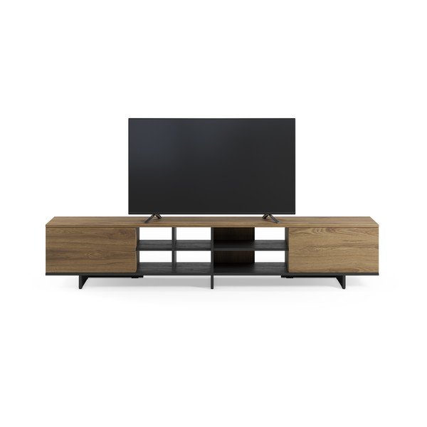 Mobile TV nero/di colore naturale con effetto rovere 230x44x36 cm Cequoia – Marckeric-image-2