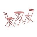 Set da pranzo da giardino color terracotta in acciaio per 2 persone Austin – Bizzotto