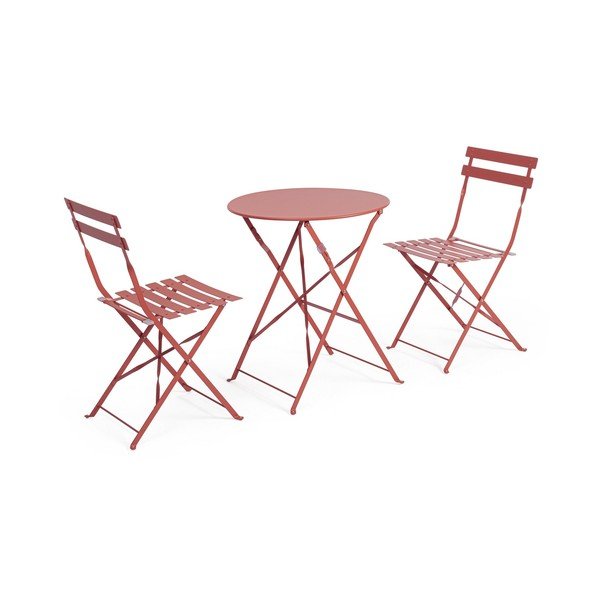 Set da pranzo da giardino color terracotta in acciaio per 2 persone Austin – Bizzotto-image-2