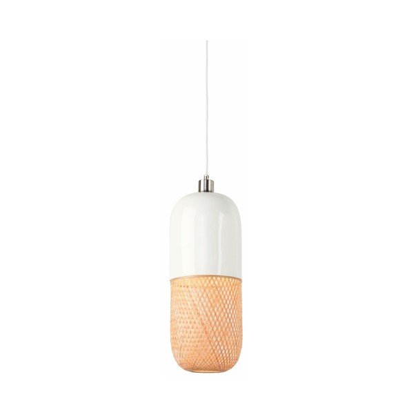 Lampada a sospensione doppia in bambù bianco e marrone Mekong, ⌀ 20 cm - Good&Mojo