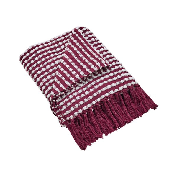 Coperta burgundy 125x150 cm Stab Stitch – Catherine Lansfield
