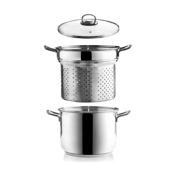 Pentola per pasta in acciaio inox con coperchio Anett, 6 l - Orion