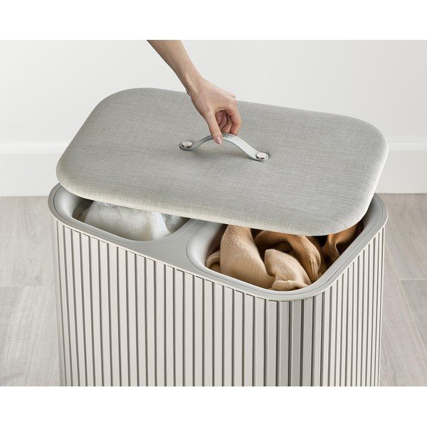 Cesta per il bucato beige in bambù 2x45 l Tota Luxe – Joseph Joseph-image-1