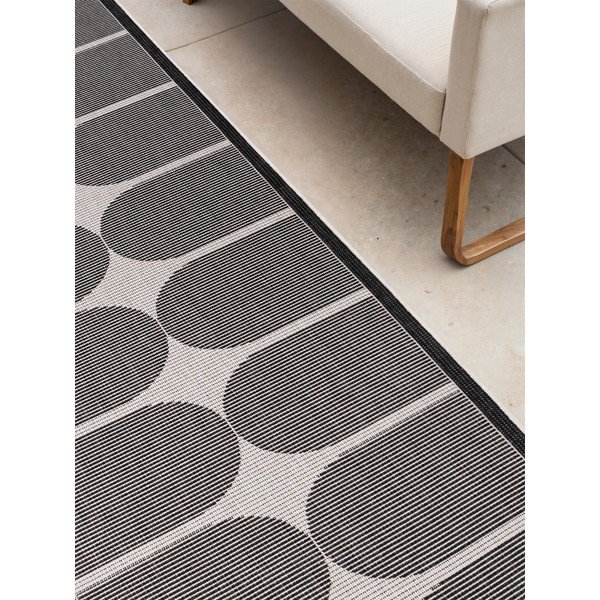 Passatoia da interno ed esterno bianca e nera 80x250 cm Duet Bowen – NORTHRUGS-image-4