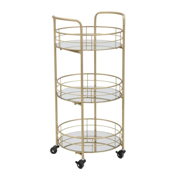 Carrello da portata a 3 livelli con design Ronda dorato Carrello - Mauro Ferretti