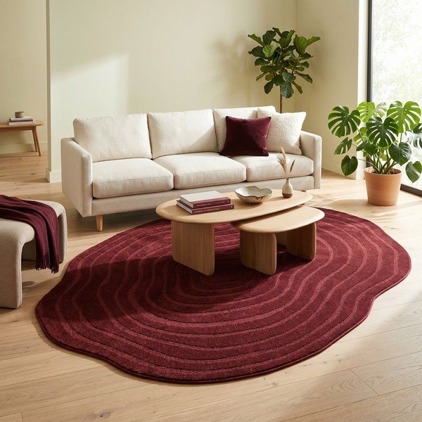 Tappeto bordeaux 160x230 cm Pebble - ESTE-image-3