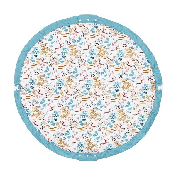 Tappeto da gioco per bambini bianco e blu Sous mon Baobab - Moulin Roty-image-2
