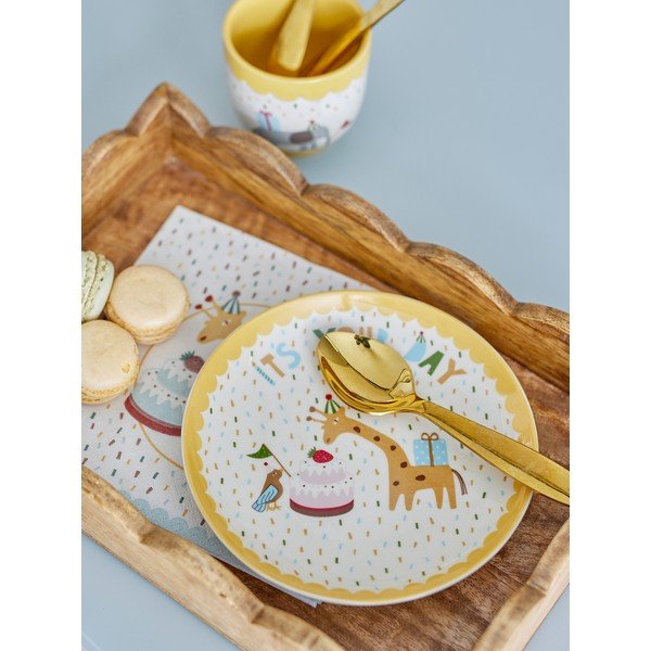 Piatto per bambini giallo/color crema in gres ø 16 cm Celebrate – Bloomingville Mini-image-1