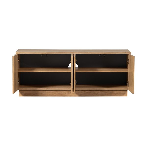 Mobile TV di colore naturale in rovere massiccio 133x52x45 cm Zuma – WOOOD-image-3