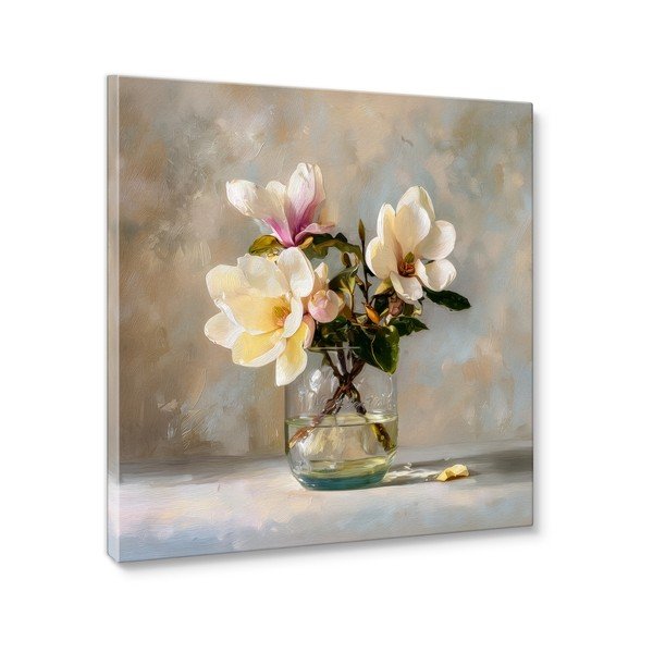 Dipinto stampato dipinto su tela 32x32 cm Magnolias – Styler-image-3