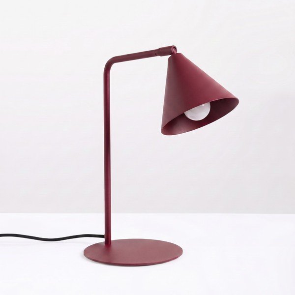 Lampada da tavolo burgundy in acciaio con struttura flessibile (altezza totale 35 cm) Zylo – Sollux-image-4