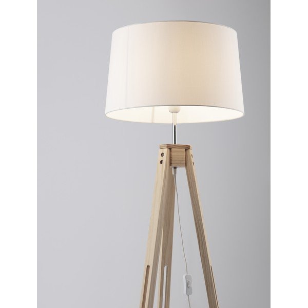 Lampada da terra bianca/di colore naturale (altezza totale 145 cm) Leroy – Nova Luce-image-2