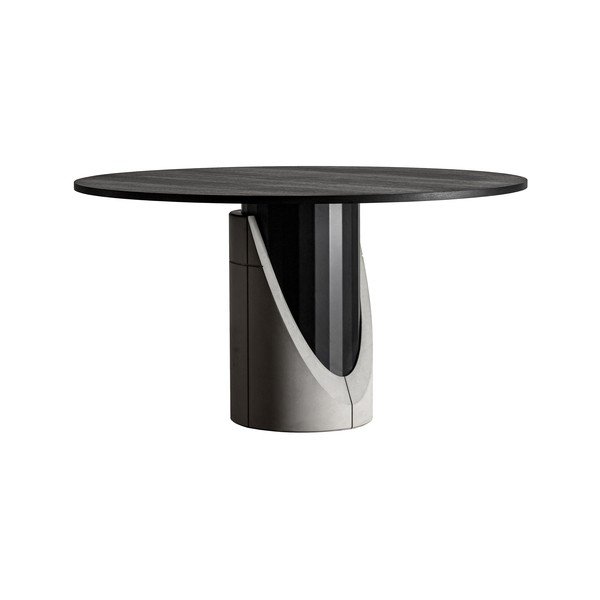 Tavolo da pranzo rotondo con piano in rovere 140x140 cm Sharp - Lyon Béton-image-2