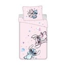 Set copripiumino e federa da bambini rosa in cotone per letto singolo 140x200 cm Lilo a Stitch "Universe" – Jerry Fabrics