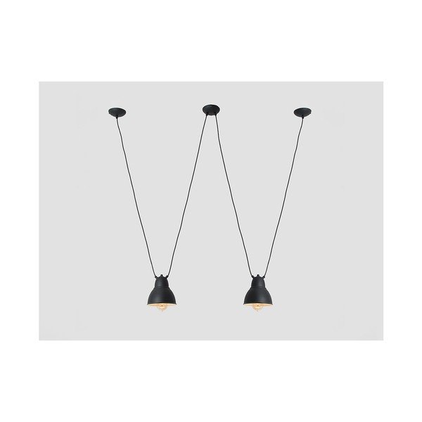 Lampada a sospensione doppia nera con dettagli dorati Coben - CustomForm-image-1