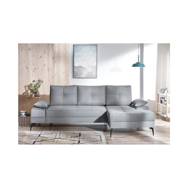 Divano letto grigio SVEN III, angolo destro - Bobochic Paris