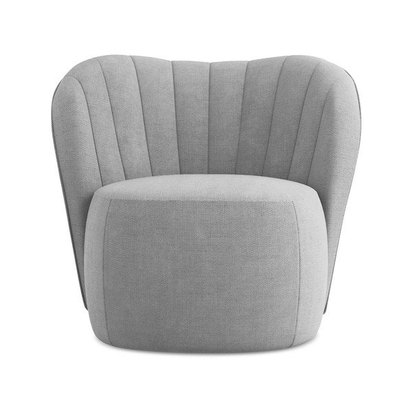 Poltrona grigia con rivestimento in ciniglia Keloa – Makamii-image-1