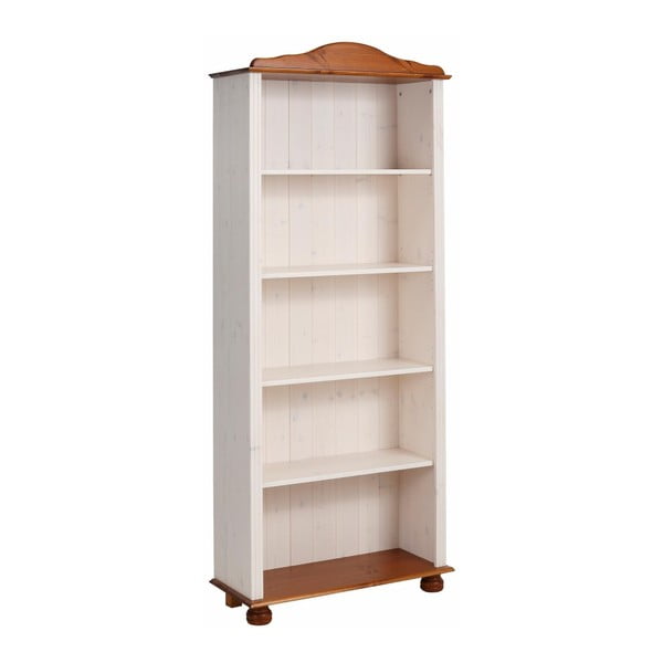 Libreria in legno di pino in colore bianco e naturale 70x181 cm Ella - Støraa