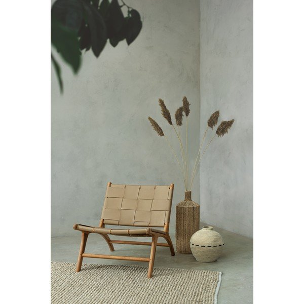 Vaso beige in rattan fatto a mano (altezza totale 31 cm) Hue – Bizzotto-image-1