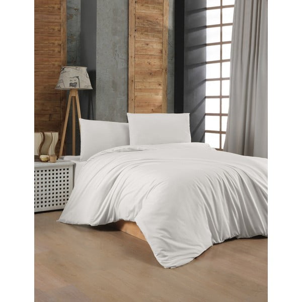 Biancheria da letto bianca in cotone renforcé per letto matrimoniale 200x200 cm – Mijolnir