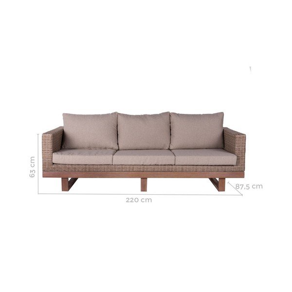 Divano da giardino in rattan beige Patsy - LDK Garden-image-3