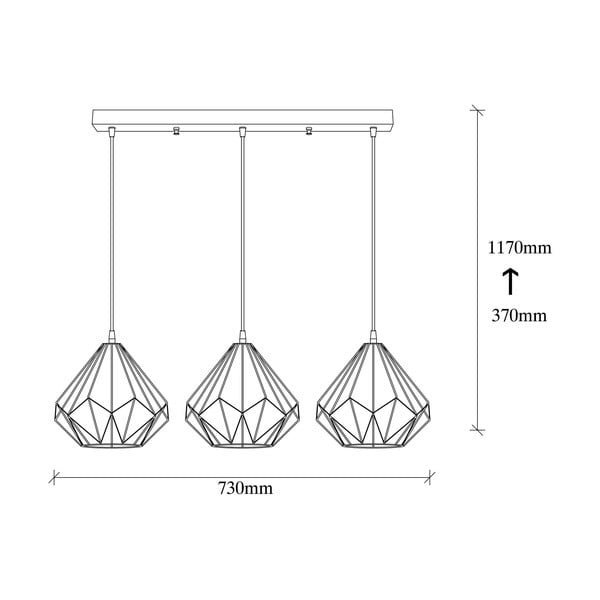 Lampadario nero con paralume in metallo Diamond – Opviq lights-image-4