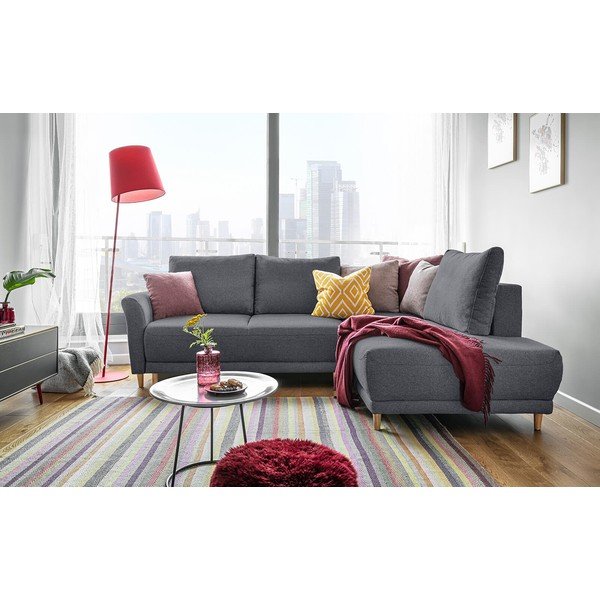 Divano letto angolare grigio scuro, angolo destro Lovely Annie - Miuform-image-1