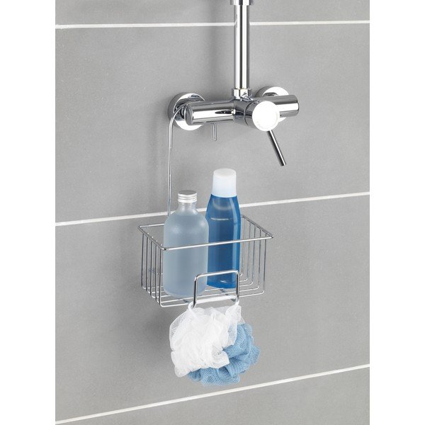 Mensola da bagno da appendere color argento lucido in acciaio inox Milito – Wenko-image-1