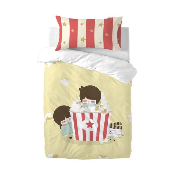 Povlečení z čisté bavlny Happynois Pop Corn, 100 x 135 cm