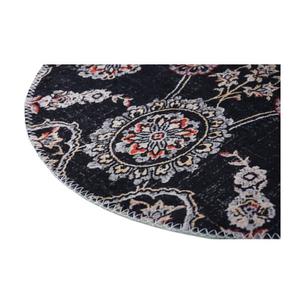 Tappeto rotondo lavabile nero ø 100 cm - Vitaus-image-2