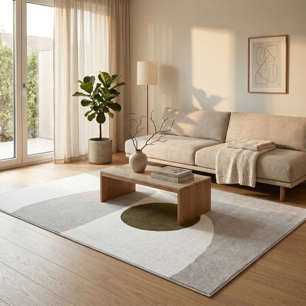 Tappeto beige/crema 120x170 cm Martini - ESTE-image-1