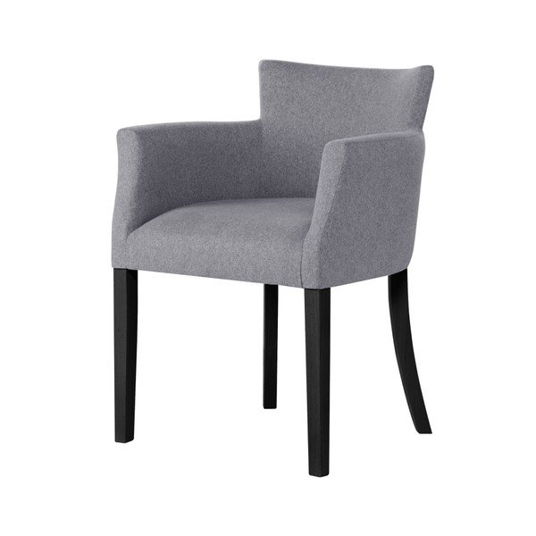 Sedia grigia con gambe in faggio nero Santal - Ted Lapidus Maison