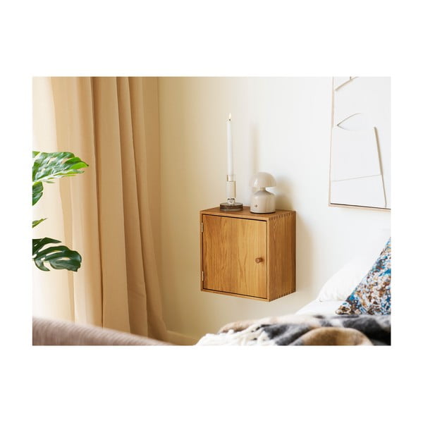 Mensola di colore naturale in rovere massiccio con ripiani multipli 18 cm Townsville – House Nordic-image-1