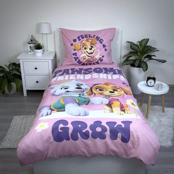 Biancheria da letto singola per bambini in microfibra 140x200 cm Paw Patrol - Jerry Fabrics-image-1