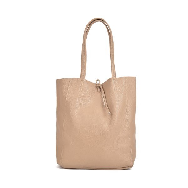 Béžová dámská kožená kabelka Sofia Cardoni Shopper