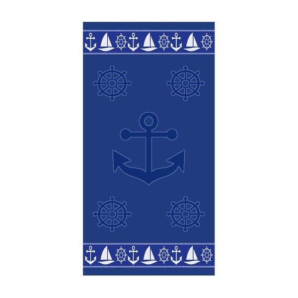 Telo mare blu in cotone 70x140 cm Anchor – B.E.S.