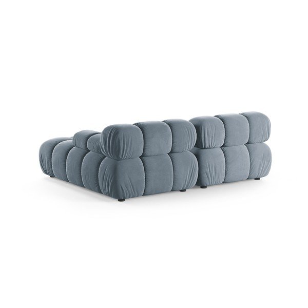 Divano angolare componibile grigio (con penisola a destra/con chaise lounge) con rivestimento in velluto – Micadoni -image-3