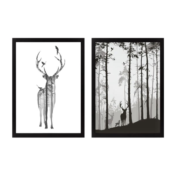 Set di dipinti 2 pz 34x44 cm Deer – Wallity