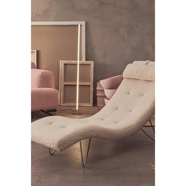 Chaise longue color crema con rivestimento in pelliccia sintetica Wasilla – Jotex-image-1