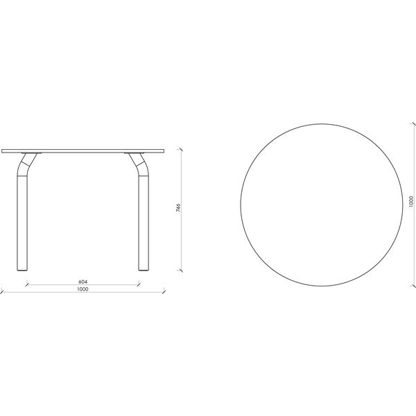Tavolo da pranzo rotondo con piano effetto rovere ø 100 cm Meko – noo.ma-image-3