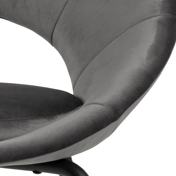 Sedia da pranzo in velluto grigio scuro Julia - Actona-image-1