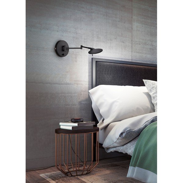 Lampada da parete LED nera opaca con struttura flessibile/con intensità regolabile Kazan – Trio-image-1