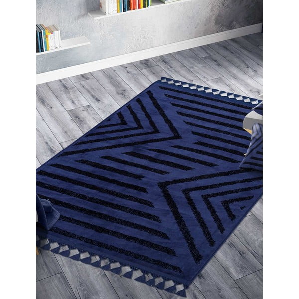 Tappeto lavabile blu 200x100 cm - Vitaus-image-1