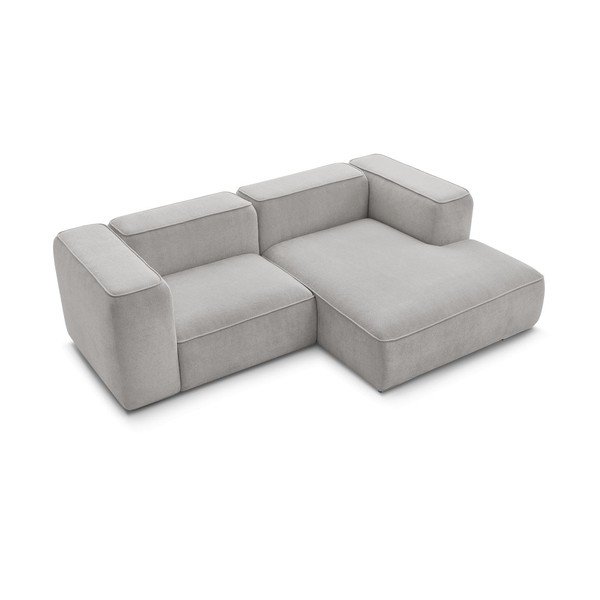 Divano angolare in grigio chiaro (con penisola a destra) con rivestimento in bouclé Zephyr – Bobochic Paris-image-4