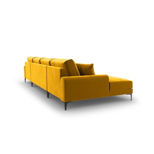 Divano a U in velluto giallo Madara - Mazzini Sofas-image-3