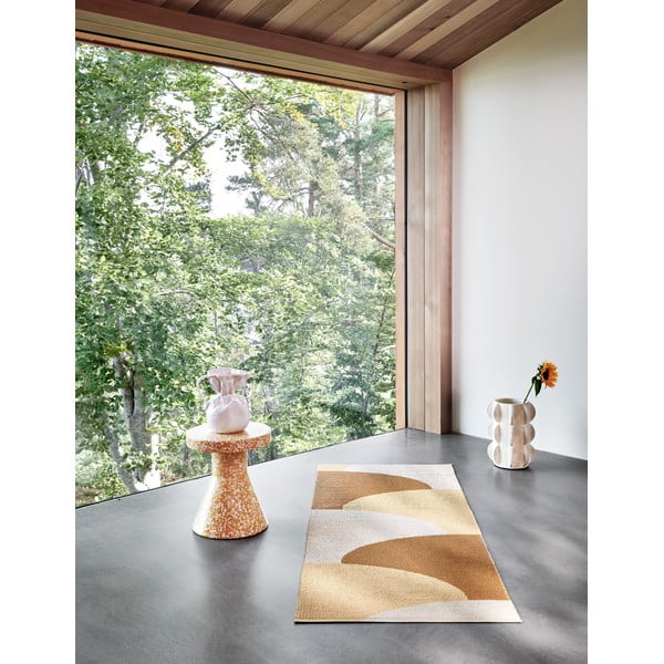 Tappeto da interno/esterno giallo ocra 70x90 cm Hill Ochre Pale Yellow – Pappelina-image-3